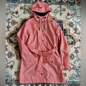 Helly Hansen | Retro Red Checkered Women's Rain Jacket Vintage Cottagecore